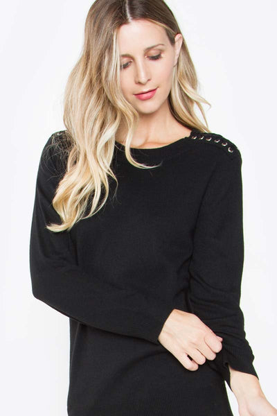 Cassis Lace-Up Sweater