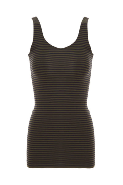 Seamless Striped Scoop Neck Tank Top