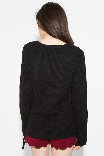 Malese Lace-Up Sweater