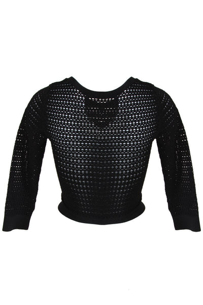 3/4 Sleeve Mesh Crop Top