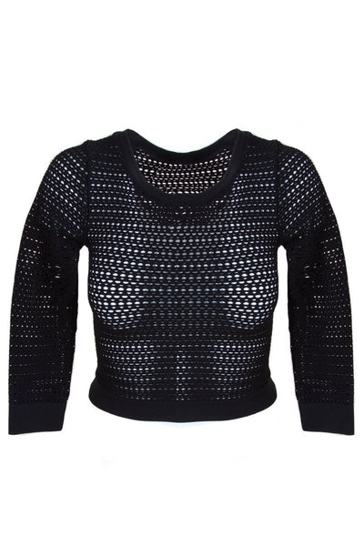 3/4 Sleeve Mesh Crop Top