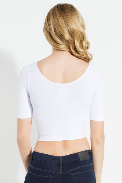 Seamless 1/2 Sleeve Crop Top