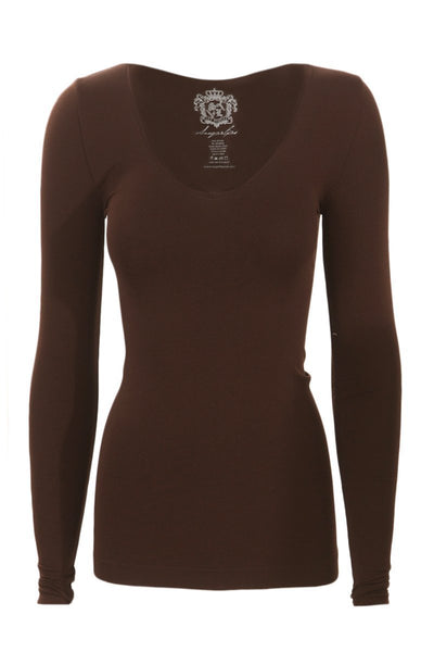 Seamless Long Sleeved V-Neck Top