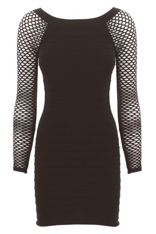 Mesh L/S Seamless Dress