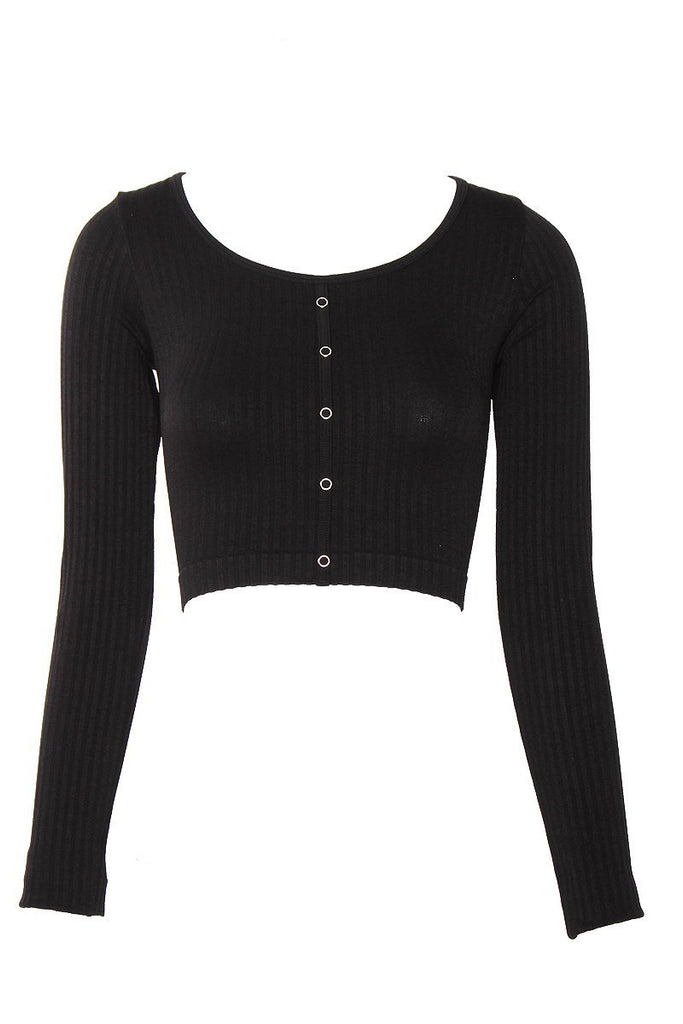 Rib Knit Long Sleeve Top